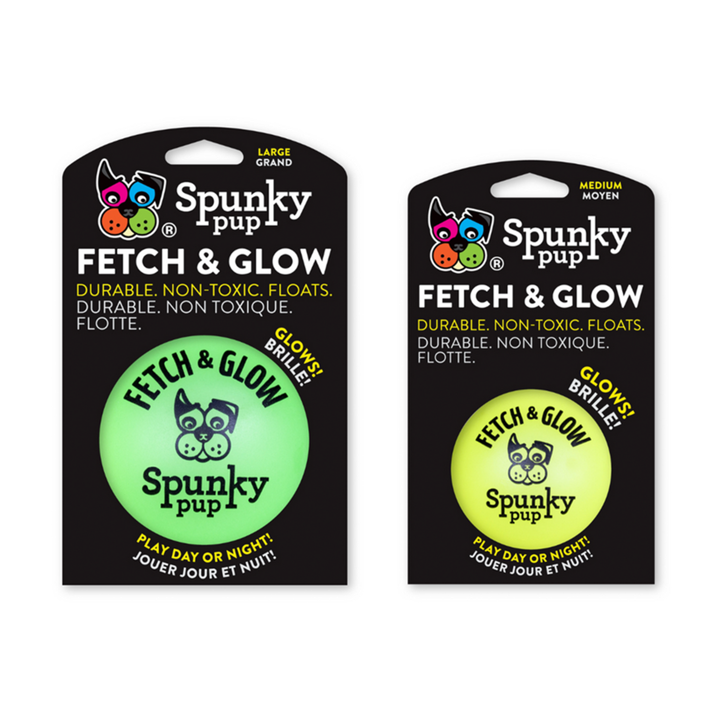 Spunky Pup Fetch & Glow Glow-in-the-Dark Dog Balls