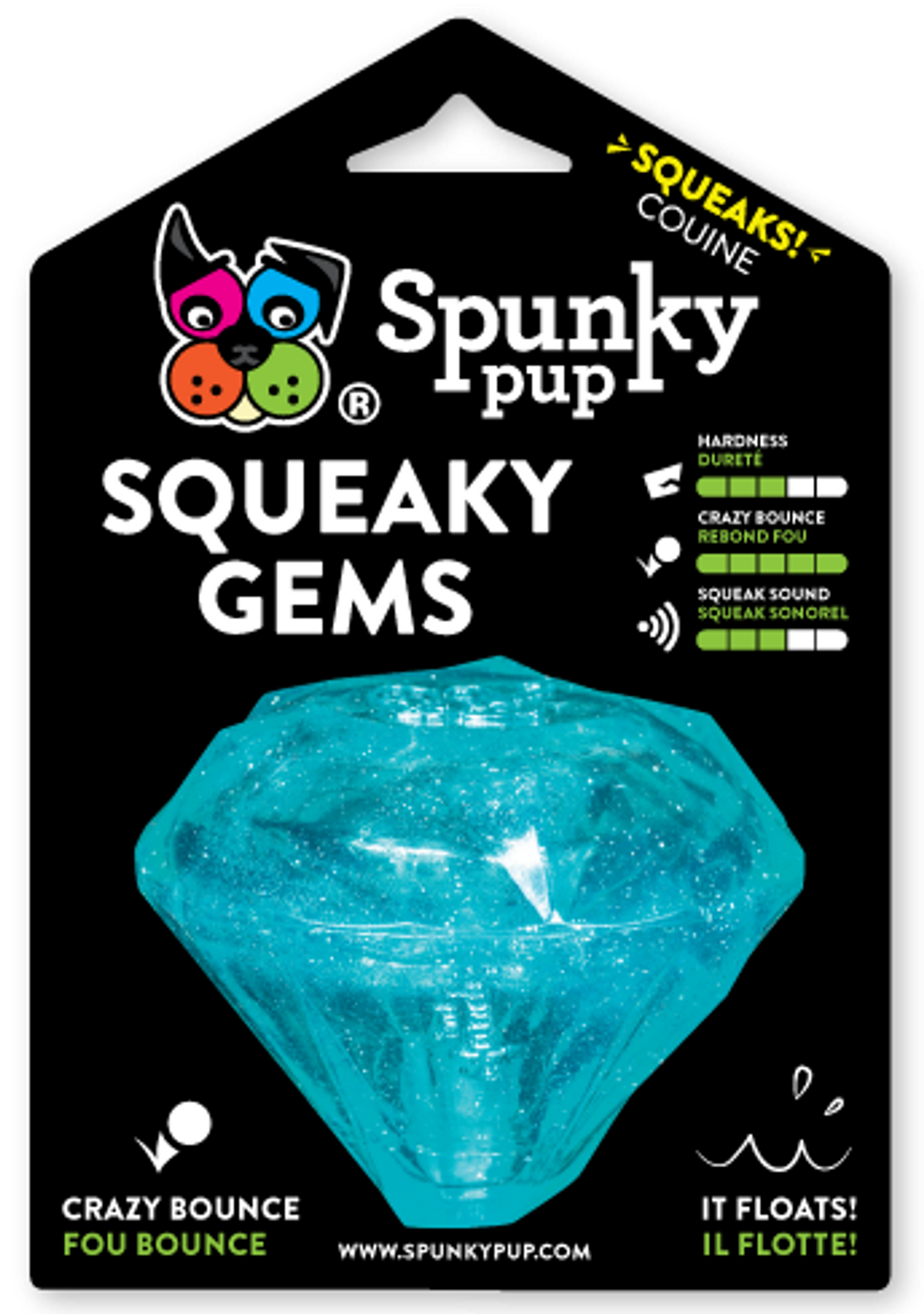 Spunky Pup Squeaky Gems Dog Toys