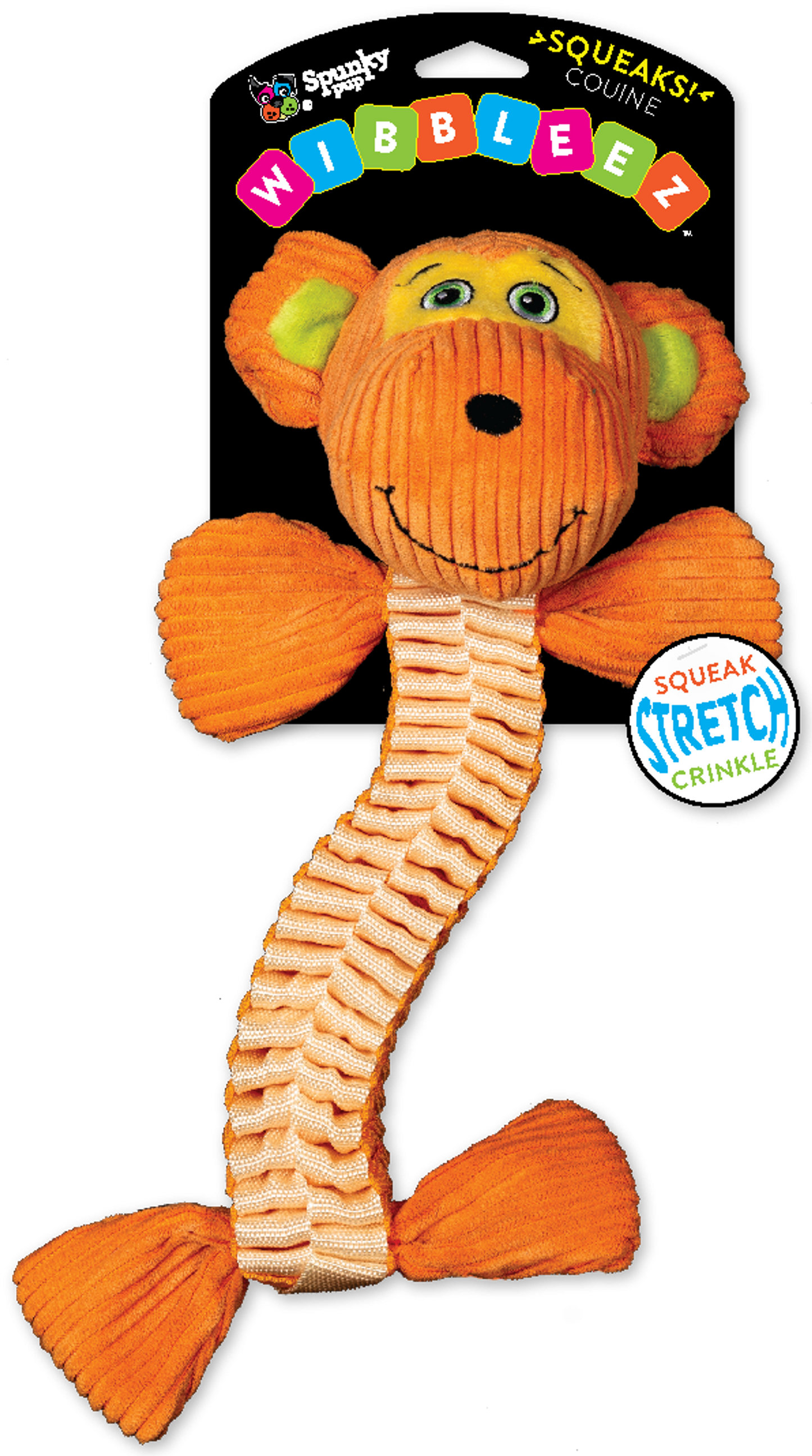 Spunky Pup Wibbleez Straight Plush Tug Dog Toy