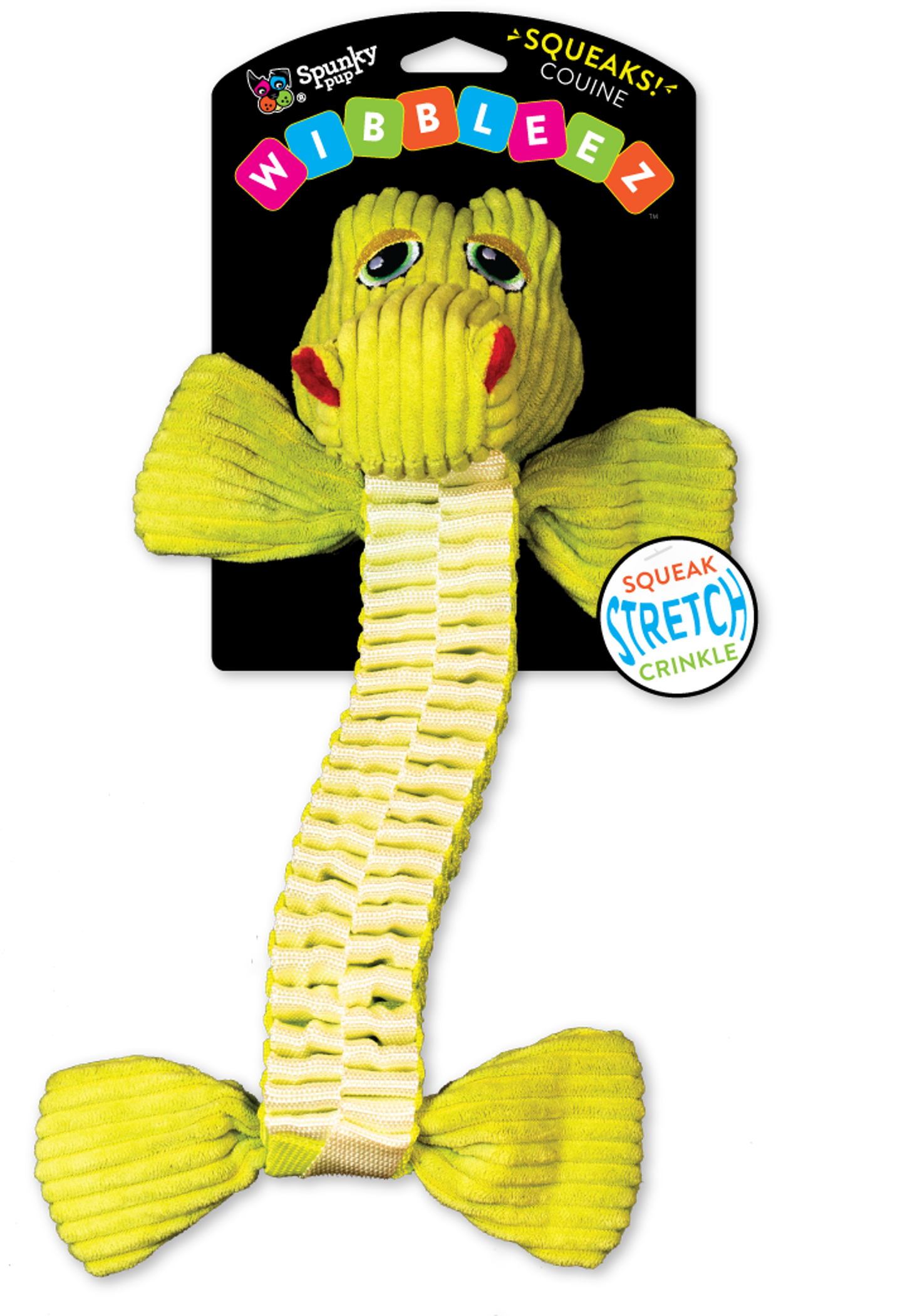 Spunky Pup Wibbleez Straight Plush Tug Dog Toy