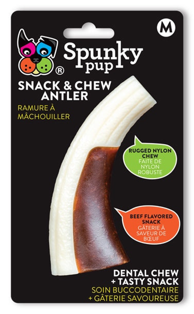 Spunky Pup Snack & Chew Antler Dog Toy