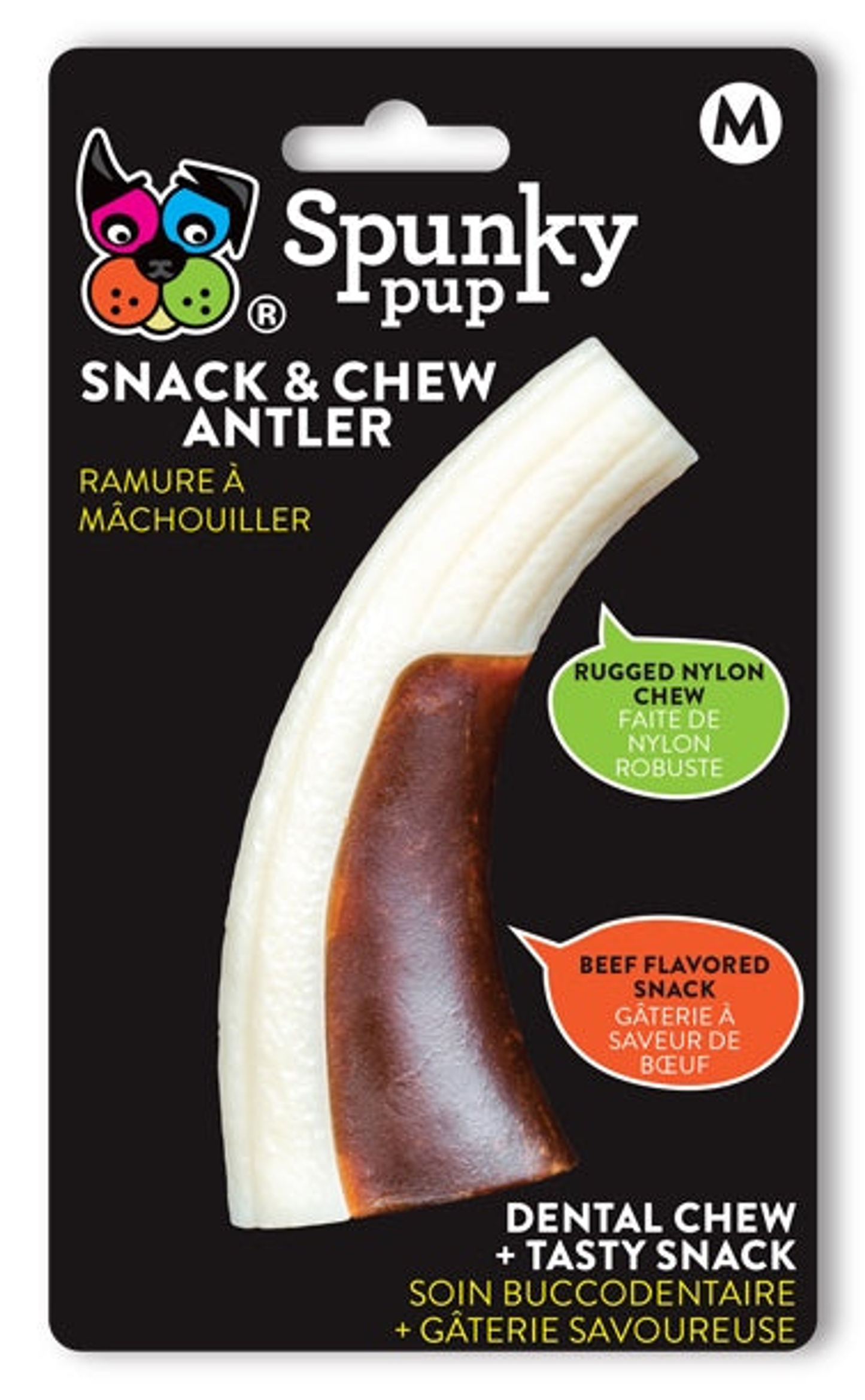 Spunky Pup Snack & Chew Antler Dog Toy