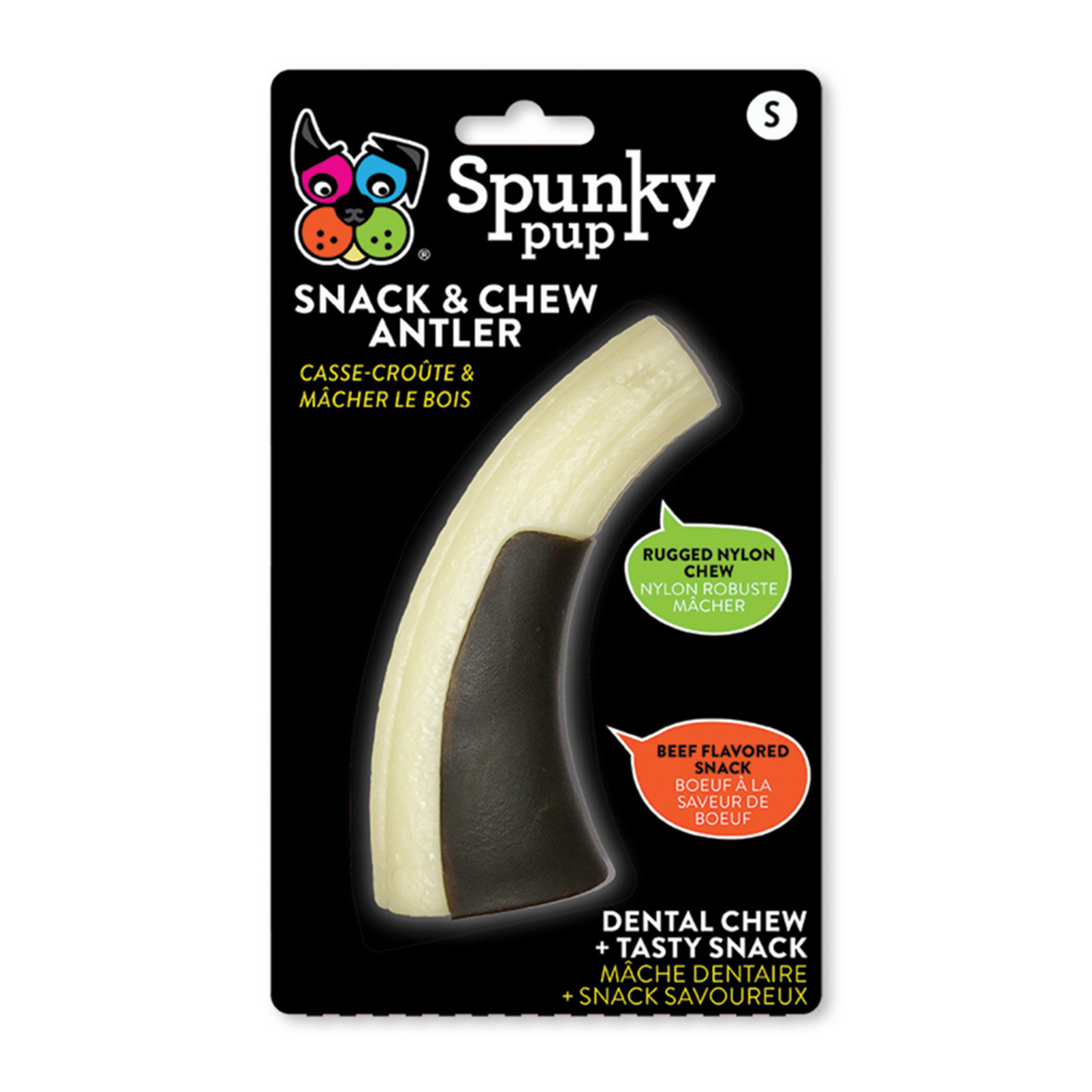 Spunky Pup Snack & Chew Antler Dog Toy