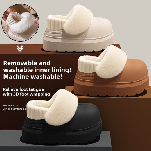 Warm Cotton Slippers with Removable Inner Cover