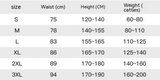 Posture corrector brace size chart