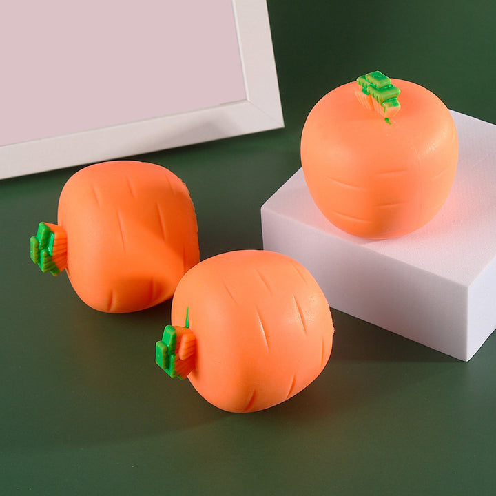 Carrot rabbit fidget toy squeezed in hand