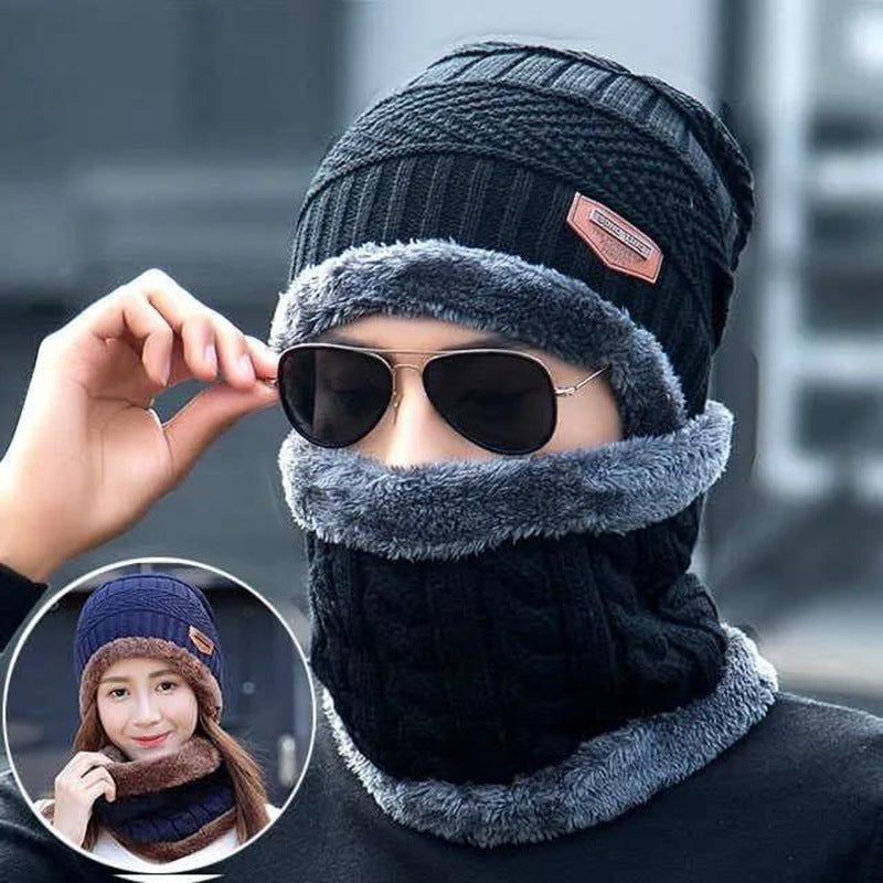 Winter cashmere padded warm wool cap