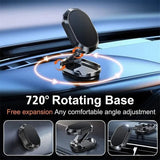 Magnetic dashboard phone holder mounted in car, front view