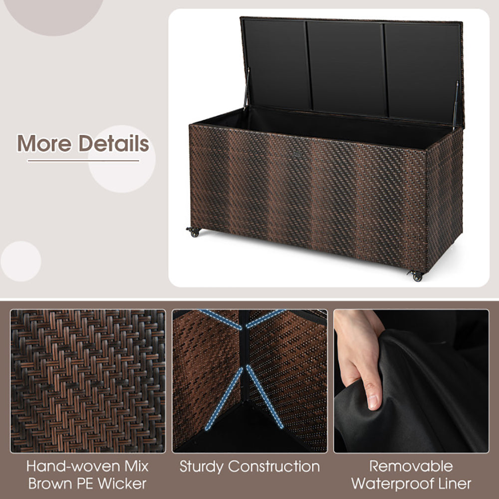 Close-up of PE wicker weave texture on storage box