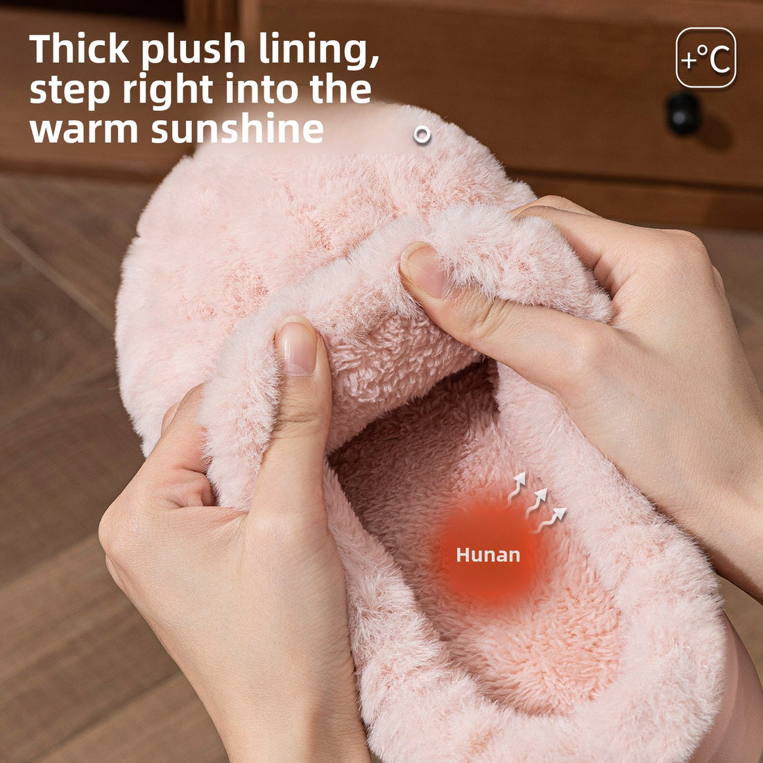 Unisex Plush Fleece Lined Cotton Slippers with Anti-Slip Sole