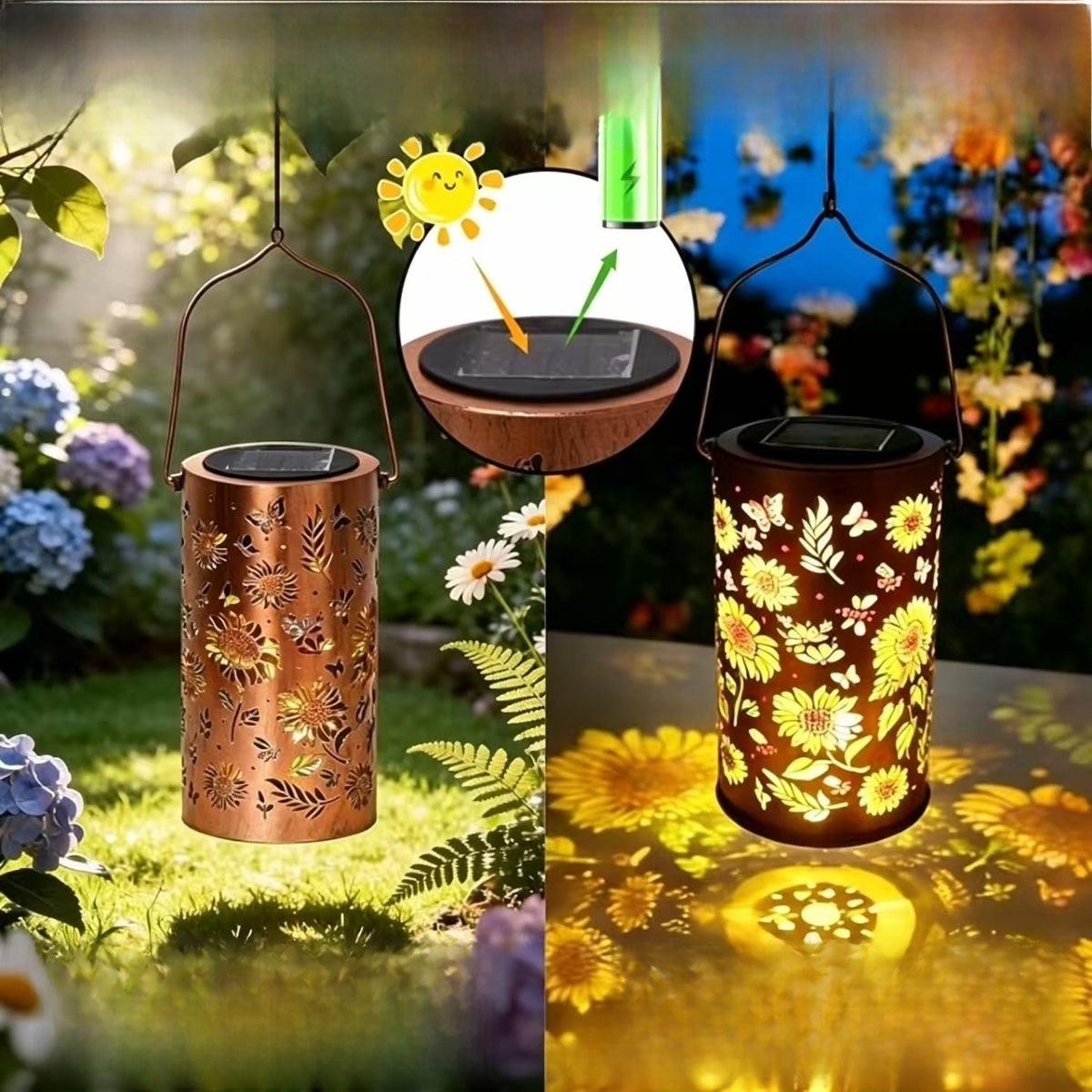 Solar-Powered Colorful Sunflower Lamp