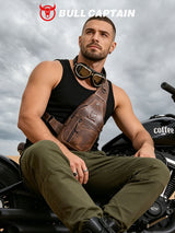Men's Genuine Leather Shoulder Crossbody Chest Bag