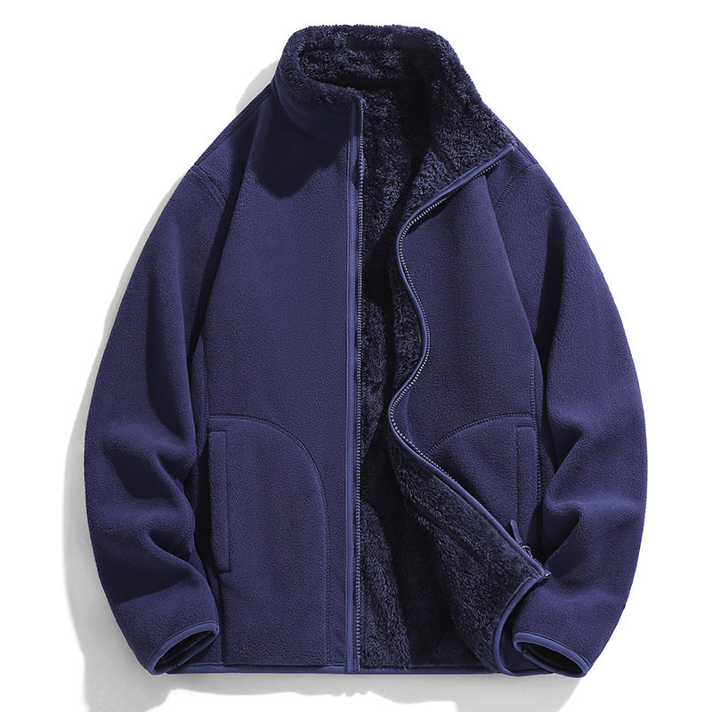 Reversible Polar Fleece Stand Collar Jacket