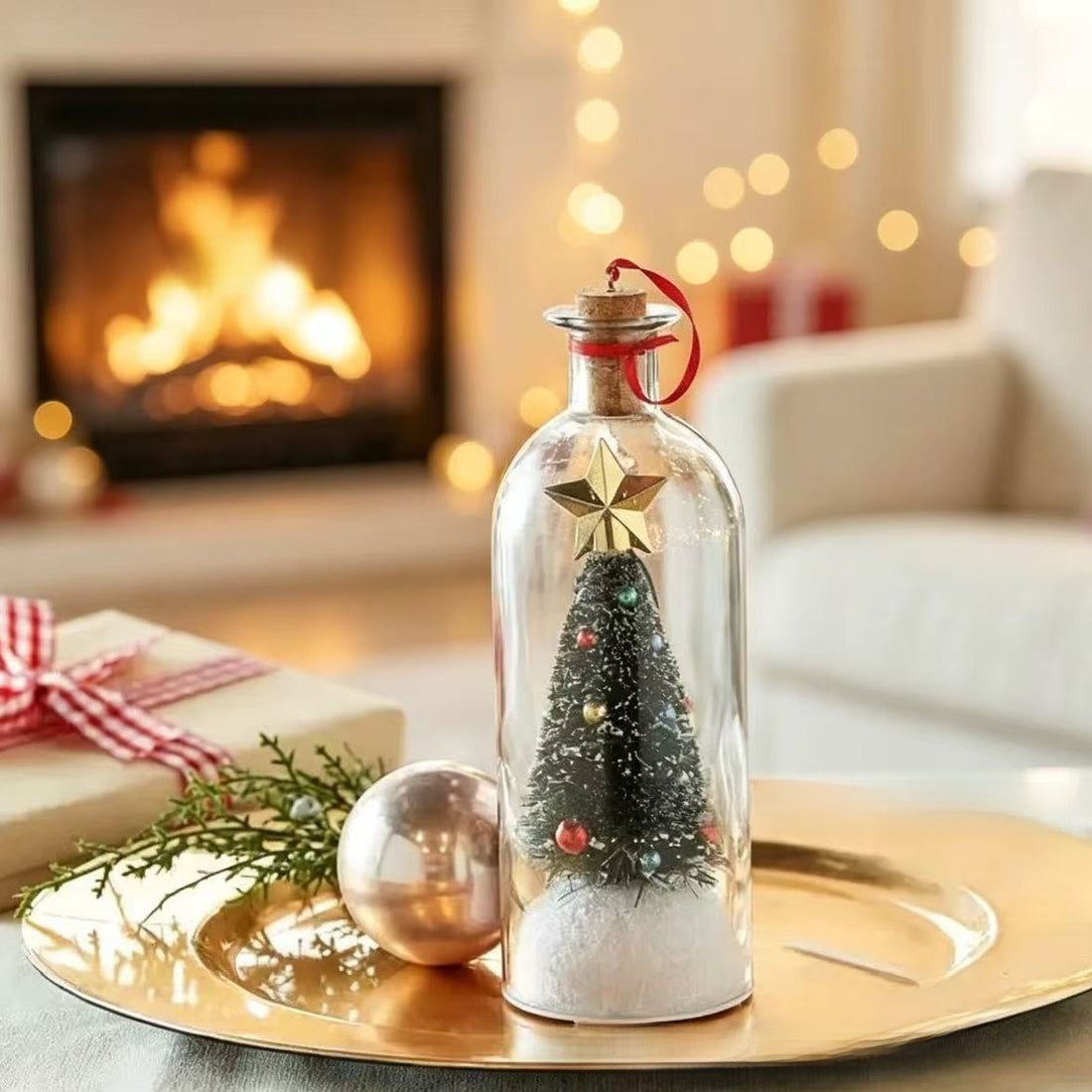 Glass bottle with miniature Christmas tree, photo 4