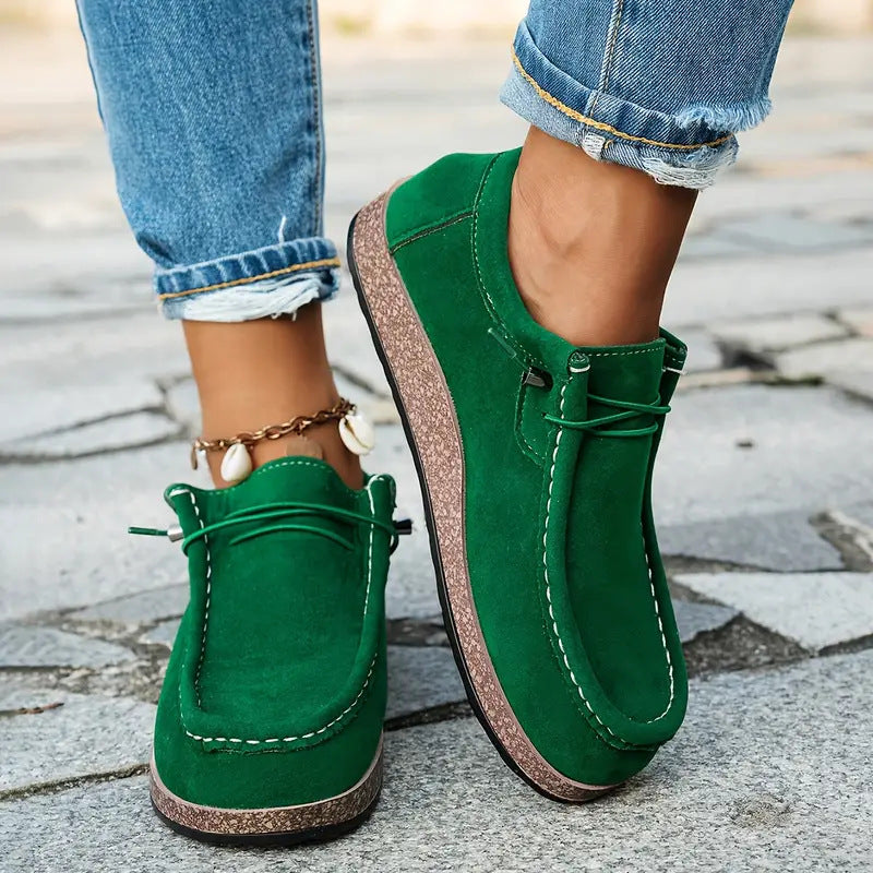 Nubuck Leather Flat Casual Shoes