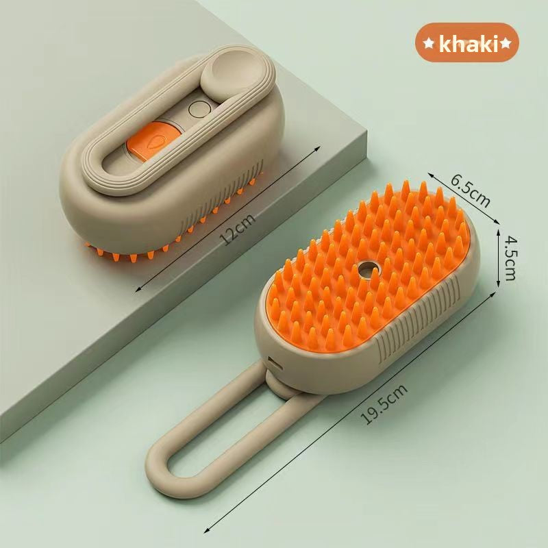 Pet Steam Brush, 2-in-1 Spray Grooming Brush for Cats and Dogs