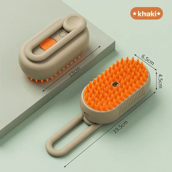 Pet Steam Brush, 2-in-1 Spray Grooming Brush for Cats and Dogs