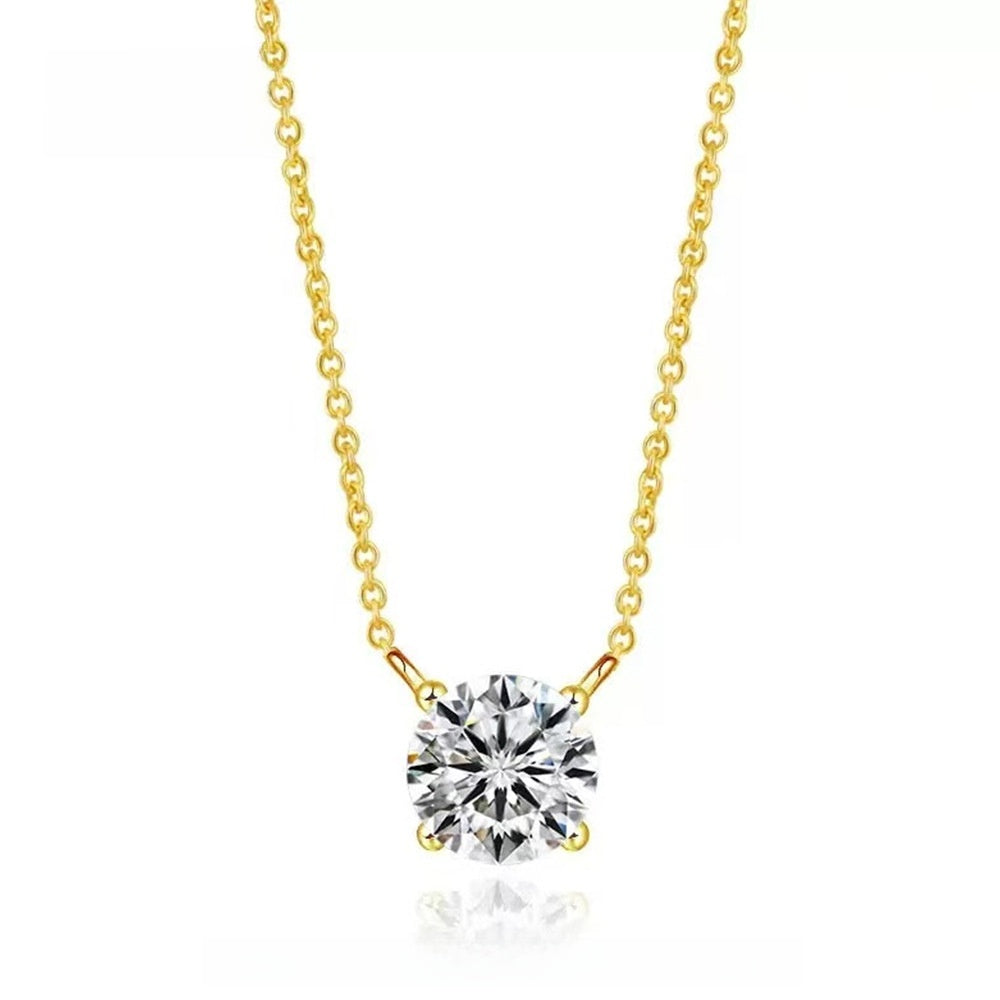 316L Titanium Steel Four-Prong Zircon Pendant Necklace Women's Non-Fading Clavicle Chain Jewelry
