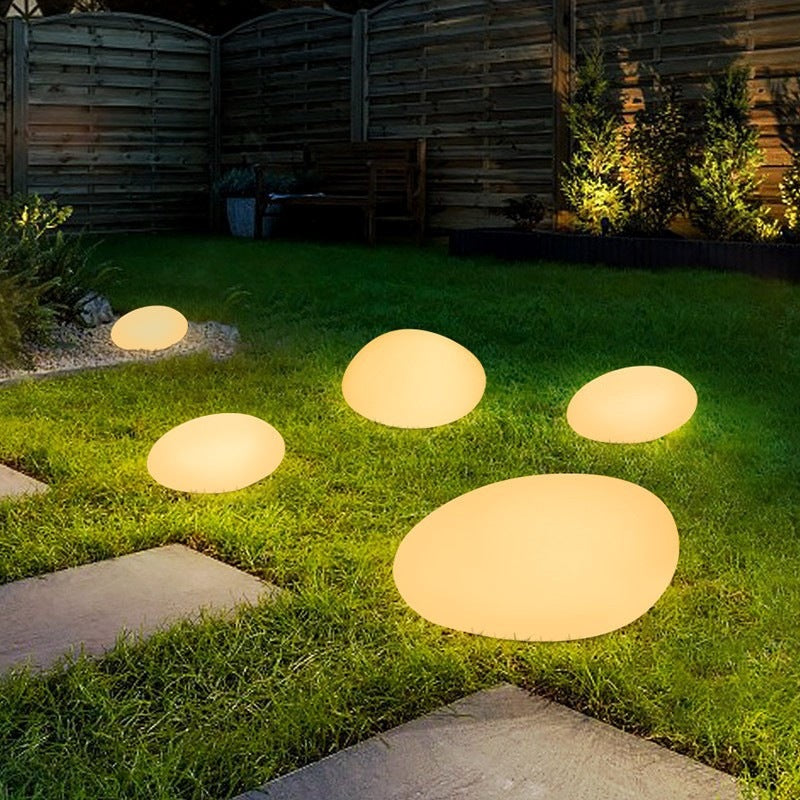 Solar-Powered Pebble Stone Garden Lights