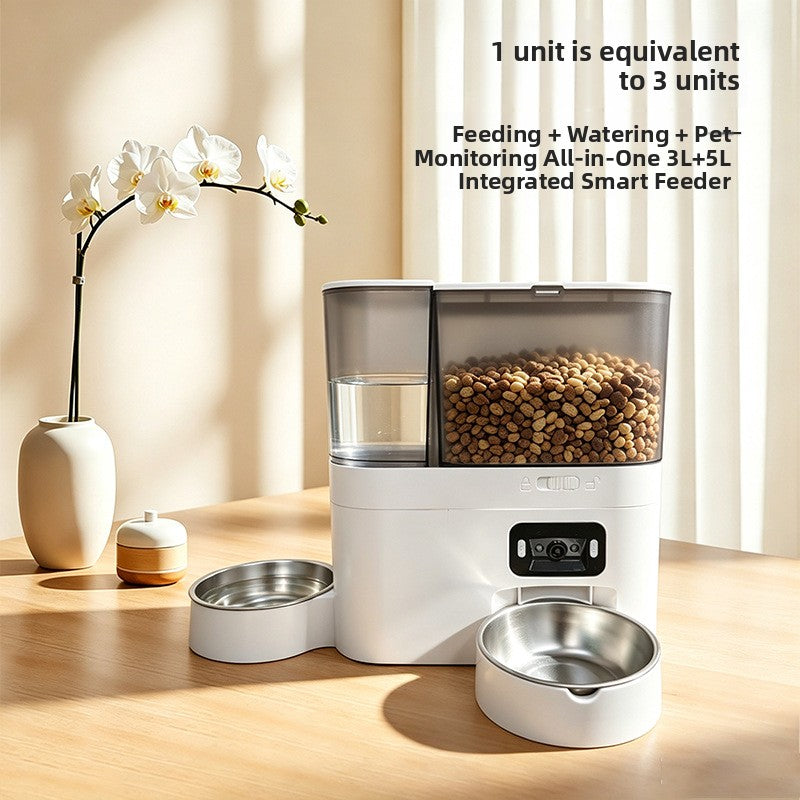 Cat feeding and water supply integrated feeding machine