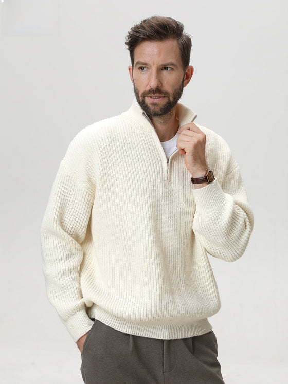 Mens Vertical Stripe Knit Sweater