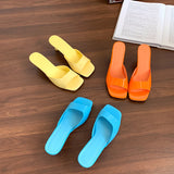 Patent Leather Stiletto Heel Square Toe Sandals