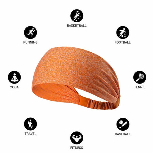 Sports headband worn while running outdoors
