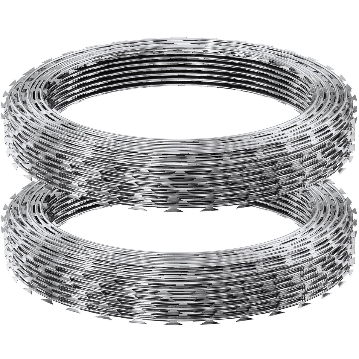 98 ft galvanized steel razor wire roll single spiral coil for perimeter fence