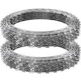 98 ft galvanized steel razor wire roll single spiral coil for perimeter fence