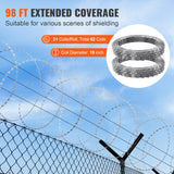 98 ft galvanized steel razor wire roll single spiral coil for perimeter fence - in-use lifestyle
