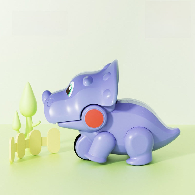 Inertia friction toy vehicle in triceratops