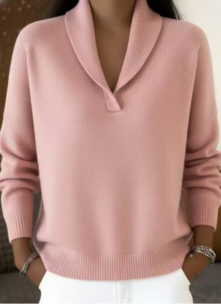 A new solid-color pullover loose top for autumn and winter