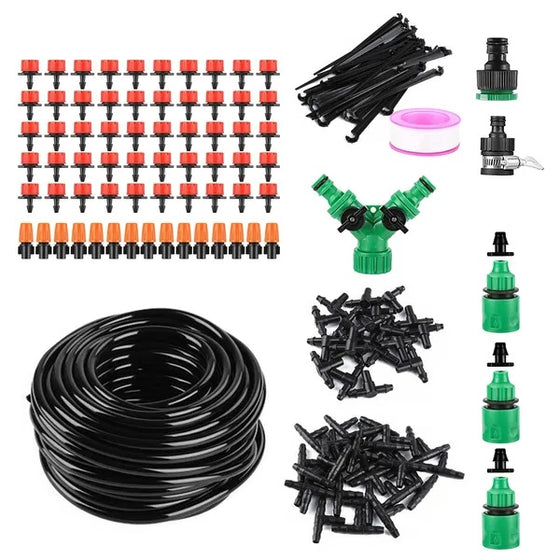 164 ft drip irrigation kit for garden beds and greenhouses