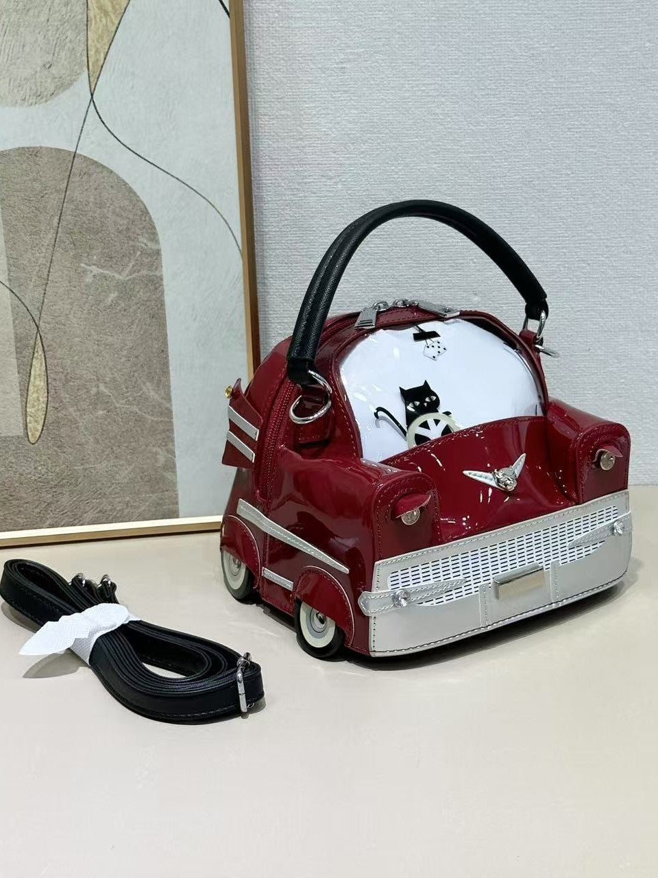 Creative 3D Car Shape PU Handbag Crossbody Bag for Women