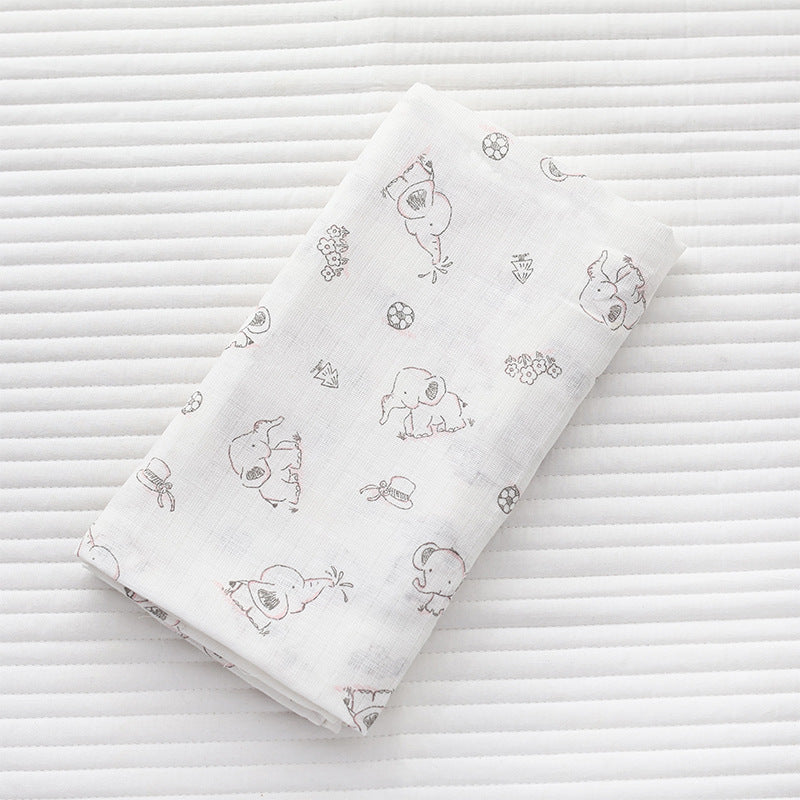 Checkered cotton gauze bath towel