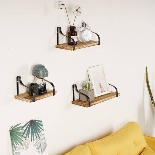 3 Piece Rustic Wood Floating Shelves
