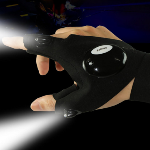 LED Illuminated Fishing Gloves with Finger Lights