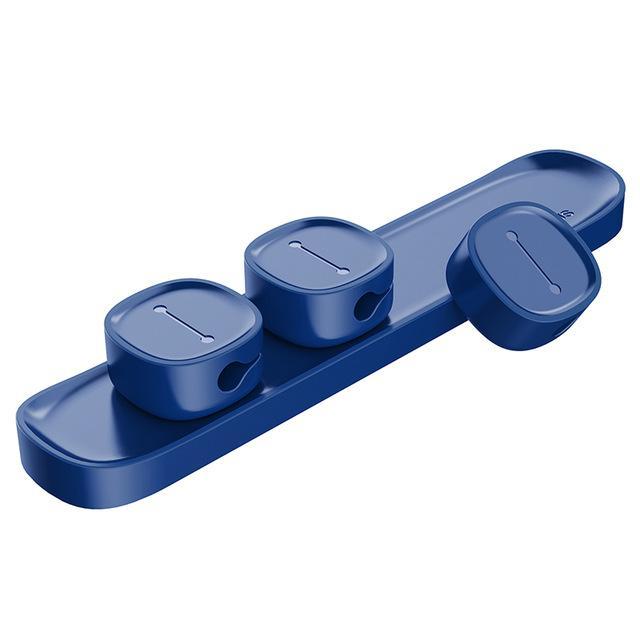 Cable organizer mounted under a desk edge to route cords out of sight