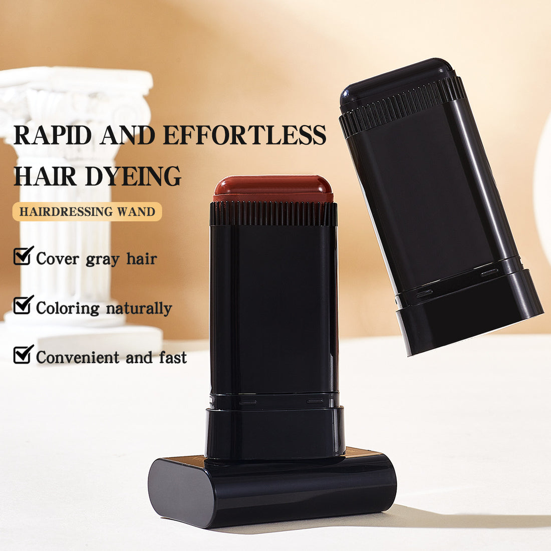 Natural Gray Hair Coverage Quick Color Touch-Up Stick Water-Resistant Hair Dye Pen