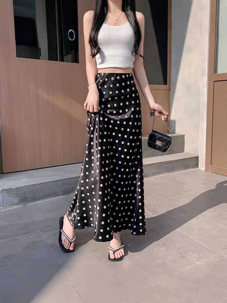 Women's New Elegant High Waist Dot Fishtail Dress