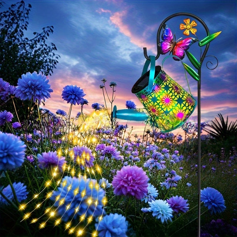 Solar Kettle Lamp Outdoor Decorative Garden Lawn Light with Hollow Projection