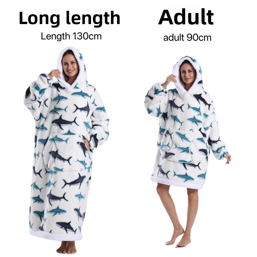 Winter Wearable Blanket Hoodie Super Thick Plush Pajama