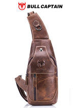 Men's Genuine Leather Shoulder Crossbody Chest Bag
