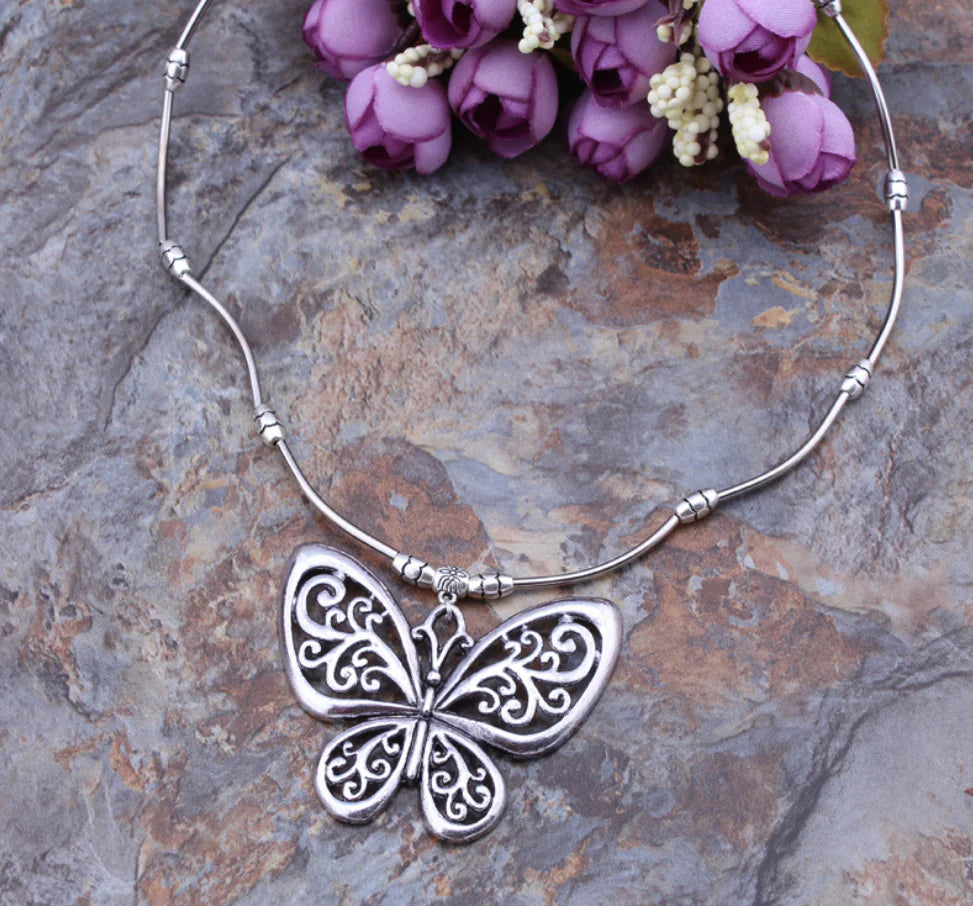 Hollow Butterfly Pendant Necklace — Adjustable Chain - Image 7