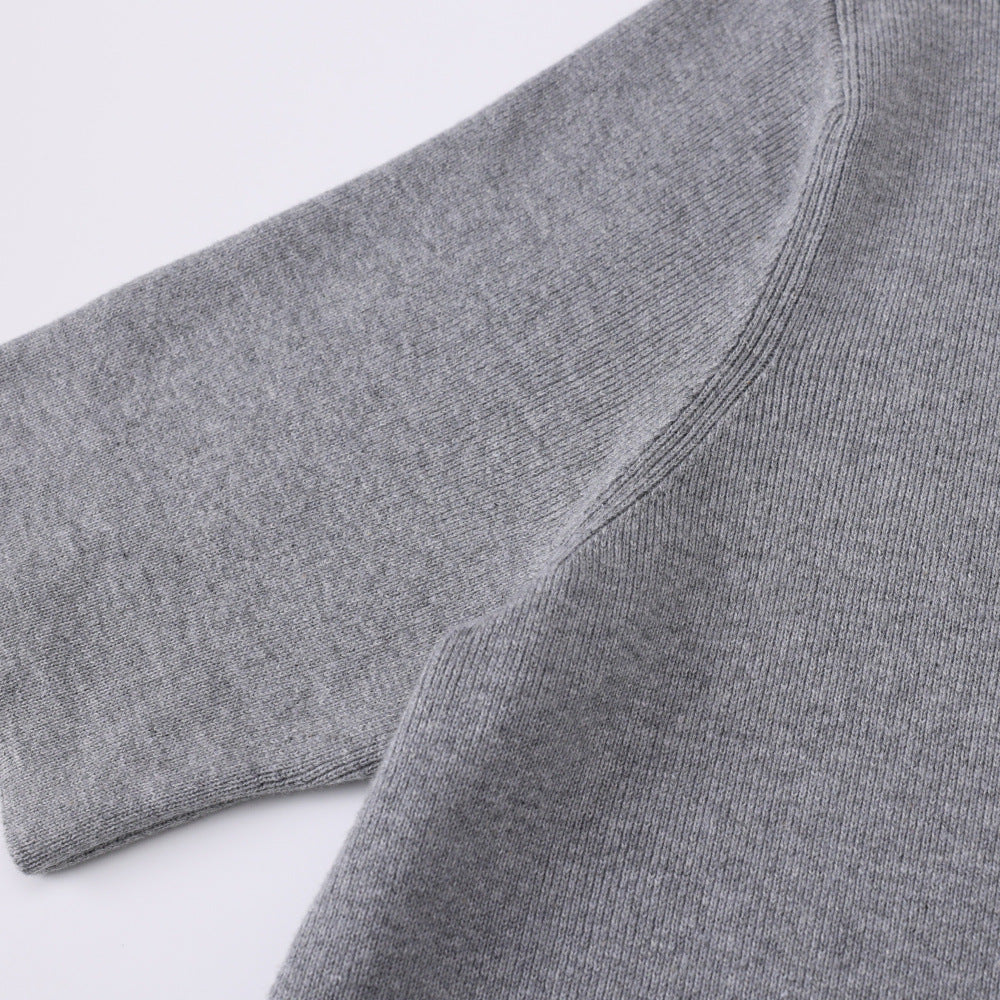 Men's 100% Pure Cotton Round Neck Pullover Long Sleeve