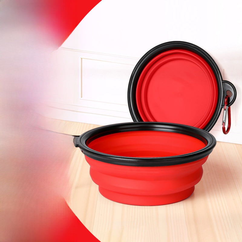 Portable pet outdoor drinking water adjustable bowl