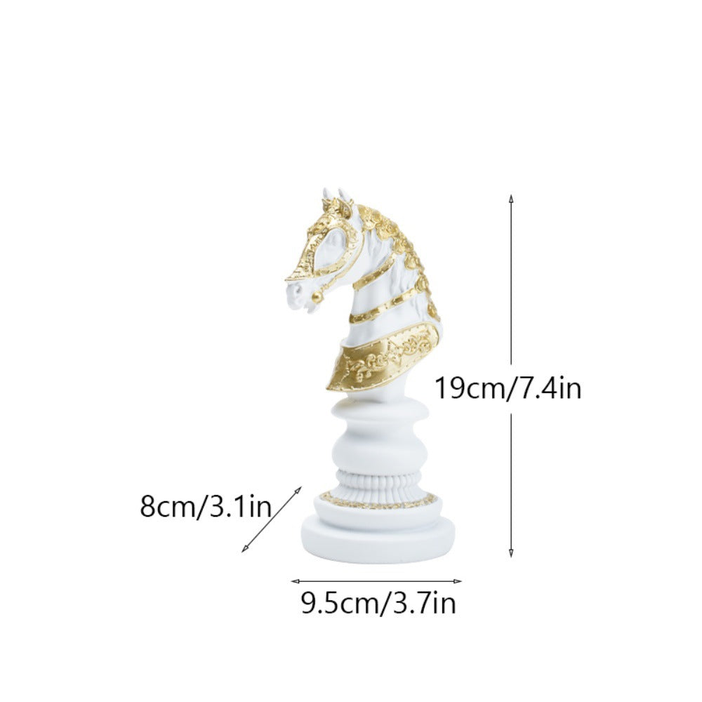 Large Resin Chess Piece Figurines in figure chess war horse white