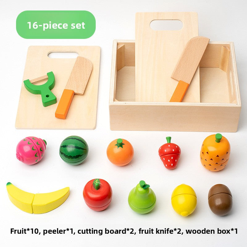 Wooden Magnetic Food Cutting Play Set for Kids