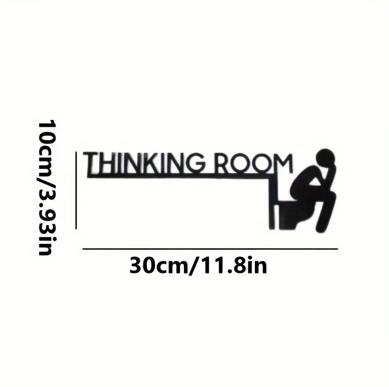 Angled view of modern toilet door sign silhouette