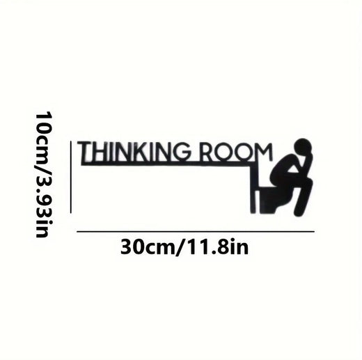Angled view of modern toilet door sign silhouette